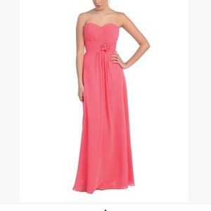 Coral Floral-Waisted Sweetheart Dress